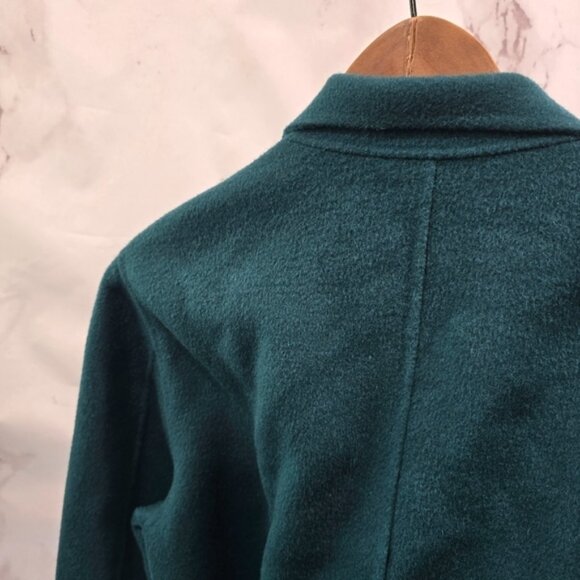 J Jill Jacket Womens 1X Dark Forest Green Open Front Wool Angora Waterfall Tie - Picture 6 of 12